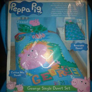 Peppa Pig George ROAR Single Duvet Set NEW